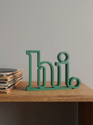 Minimalistischer 3D-Deko-Schriftzug „hi.“