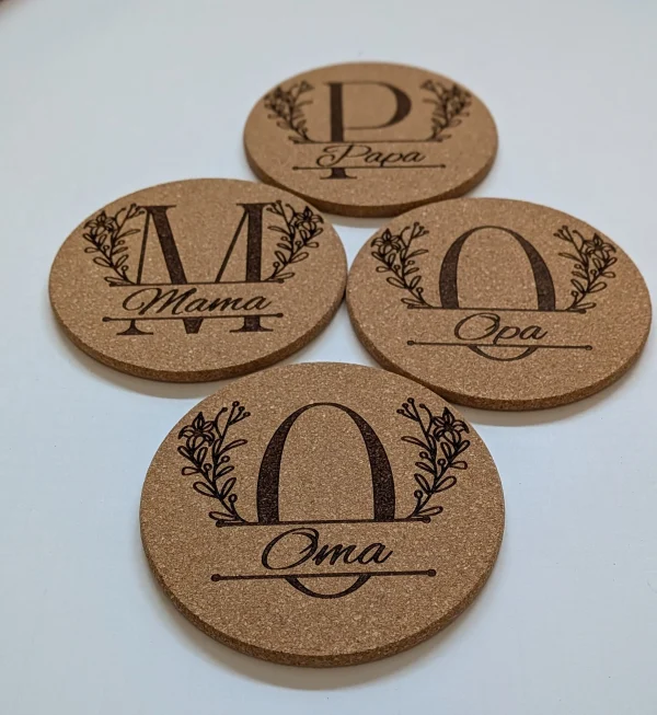 Korkuntersetzer "Monogram" - personalisiert