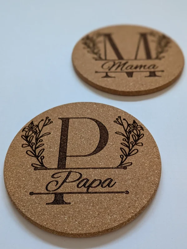 Korkuntersetzer "Monogram" - personalisiert