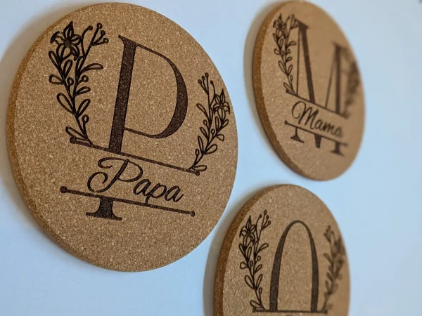 Korkuntersetzer "Monogram" - personalisiert