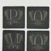 Schieferuntersetzer "Monogram" - personalisiert mit Initiale und Name