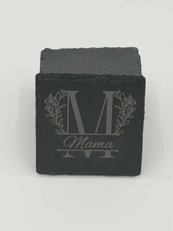 IMG_0413 Schieferuntersetzer "Monogram" - personalisiert mit Initiale und Name