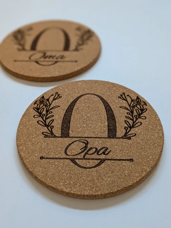 Korkuntersetzer "Monogram" - personalisiert