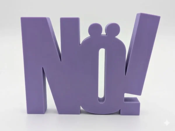 Schriftzug „Nö!" - Deko für Regal & Schreibtisch