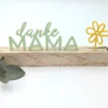 Aufsteller „danke MAMA" – Holzständer mit Schriftzug und Blume