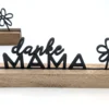 Aufsteller „danke MAMA" – Holzständer mit Schriftzug und Blume