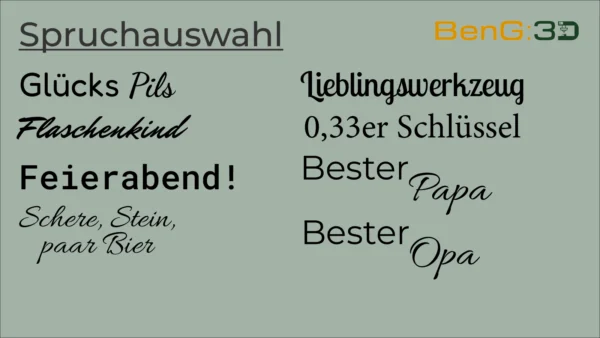 Flaschenöffner „Zap" – lasergraviert mit verschiedenen Sprüchen